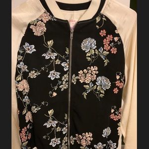 Beautiful floral lightweight bomber jacket